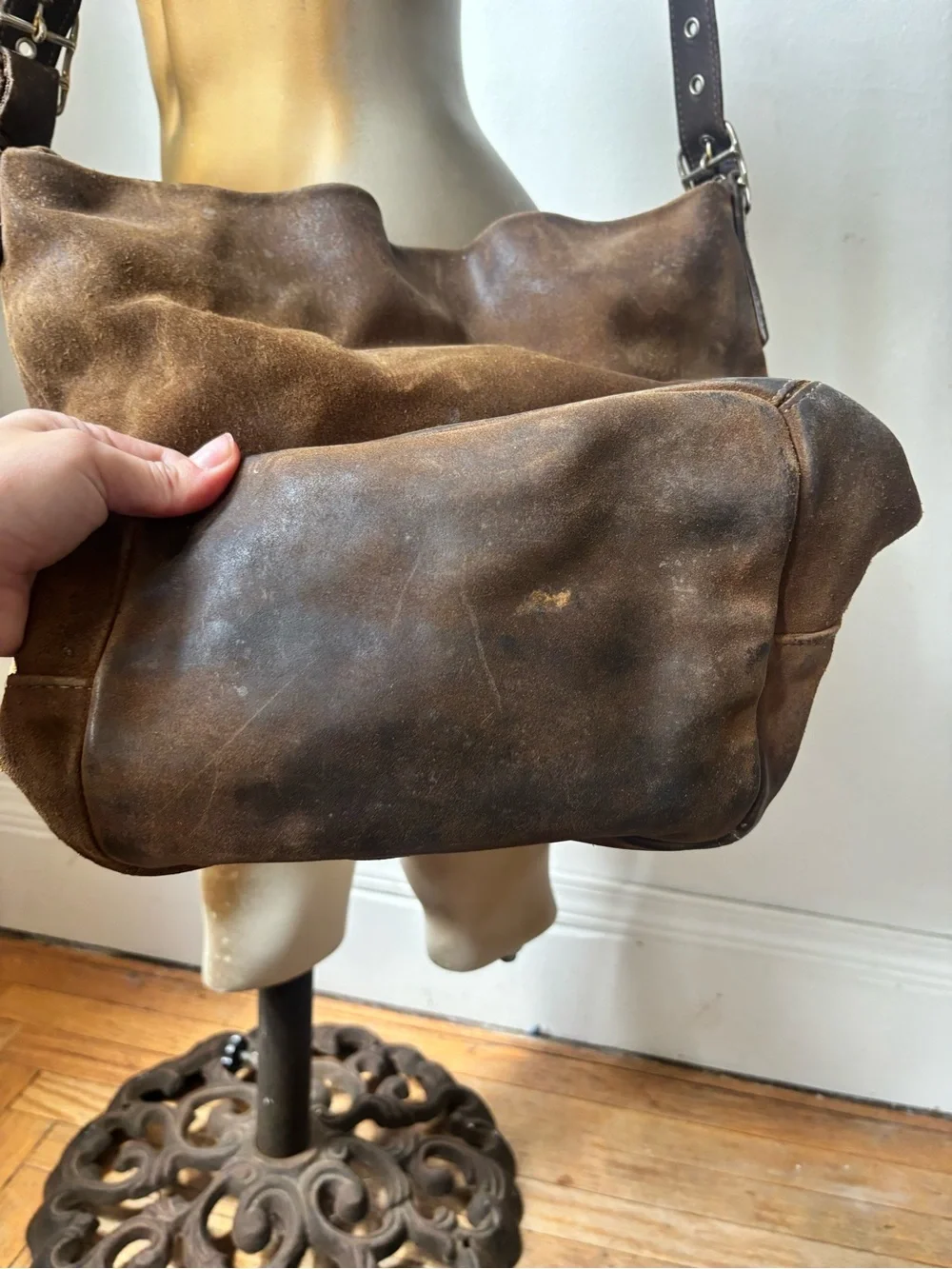 Vintage Coach Suede Bucket Bag